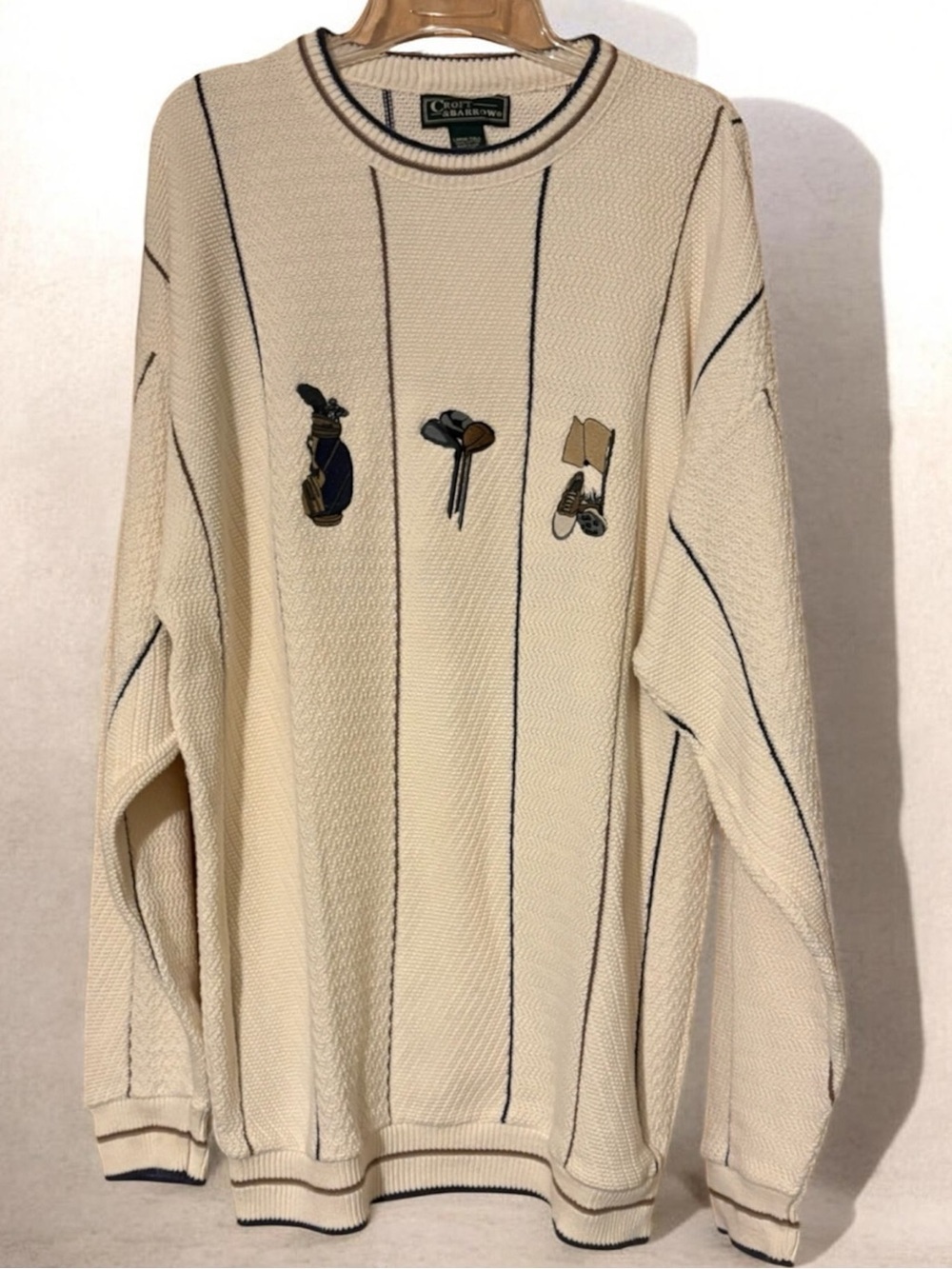 VINTAGE Croft & Barrow Golf Embroidered Sweater Size Large Tall